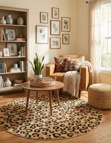 Light Brown Savannah Round Rug