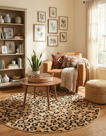 Light Brown Savannah Round Rug
