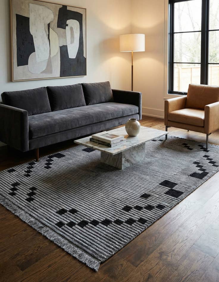 Detail image of 4' x 5' 10  Hand Knotted Darya Wool Rug