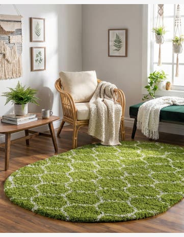 4' x 6' Trellis Shag Oval Rug
