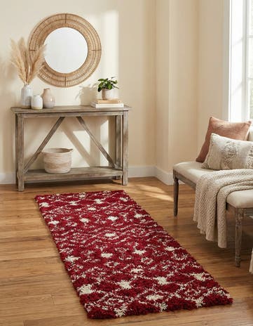 2' x 6' Moroccan Trellis Shag Runner Rug