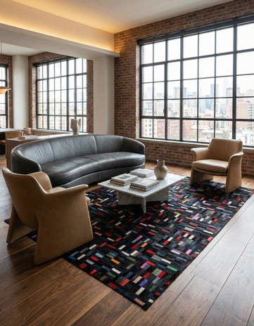 5' 1 x 8' 1 Cowhide - Patchwork Rug