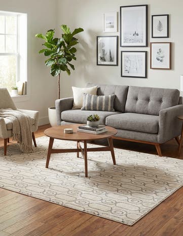 White and Silver Vogue Geo Rug