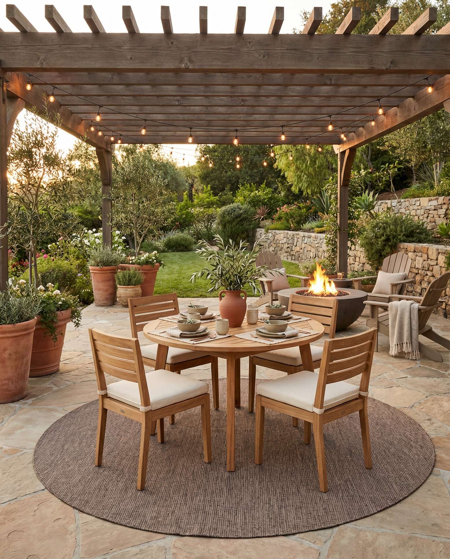 10' x 10' Easy-Clean Solid Indoor / Outdoor Round Rug