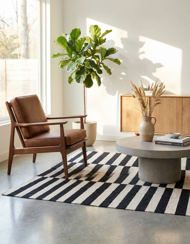 Detail image of 4' 2 x 5' 10  Hand Woven Kilim Modern Wool Rug