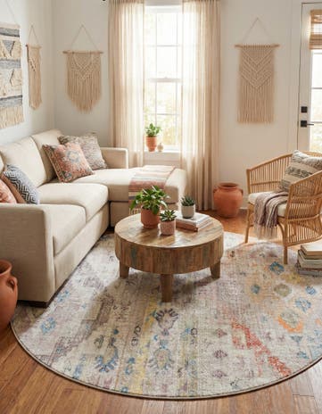 Cream Vega Round Rug