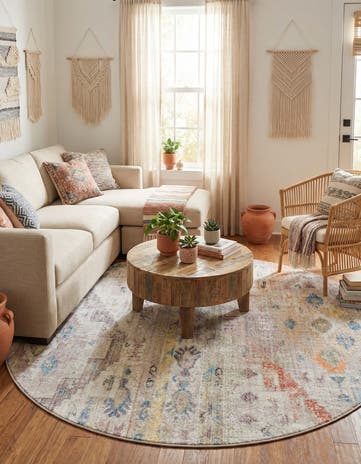 Cream Vega Round Rug