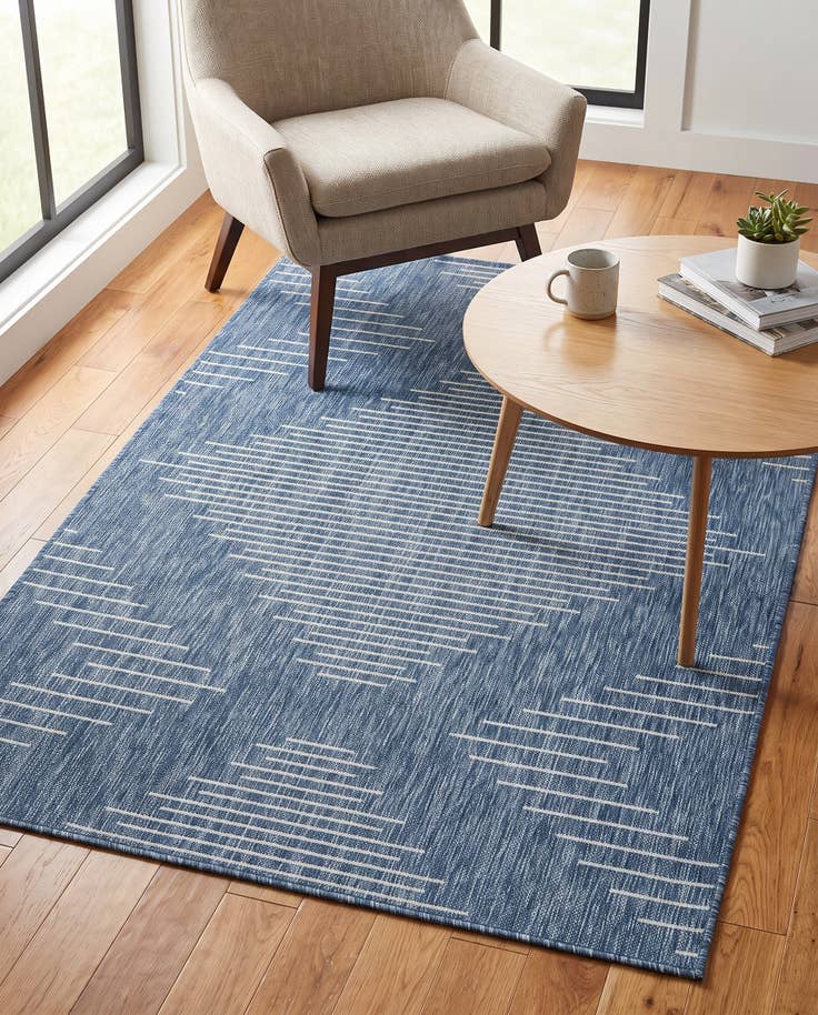 Detail image of 4' x 6' Easy-Clean Modern Indoor / Outdoor Rug