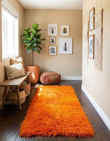 2' 4 x 4' 10 Hand Knotted Moroccan Wool Runner Rug