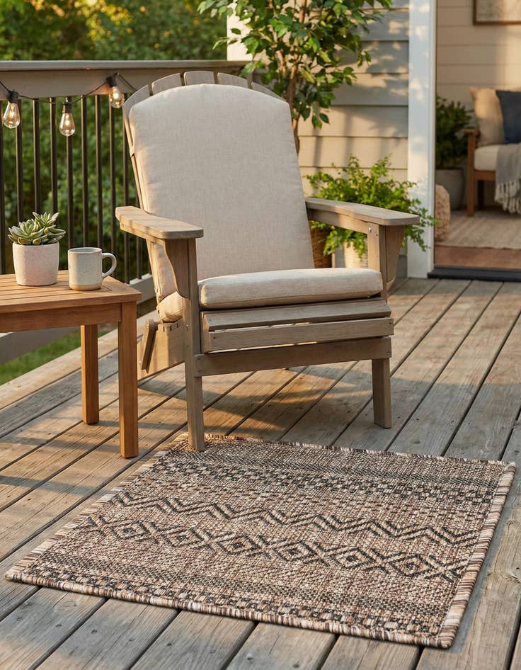 Detail image of 1' 4 x 1' 4  Washable Striped Indoor / Outdoor Sample Rug