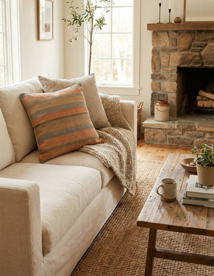 Detail image of 3' 2 x 3' 3  Hand Woven Pillow Wool Square Rug