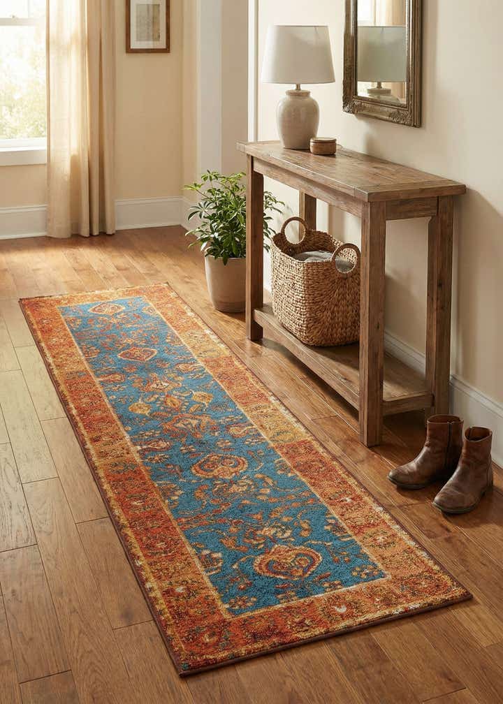 2' x 8' Easy-Clean Traditional Indoor / Outdoor Runner Rug