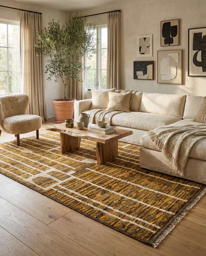 5' 5 x 8' 1 Hand Knotted Moroccan Wool Rug