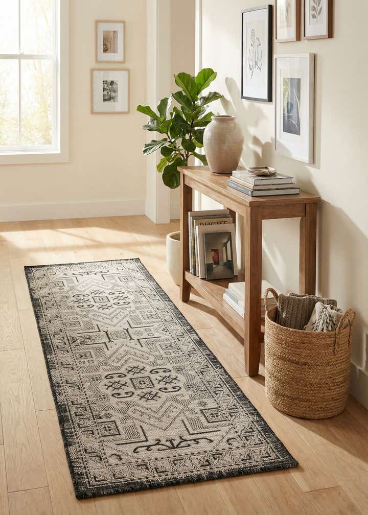 2' x 6' Easy-Clean Aztec Indoor / Outdoor Runner Rug