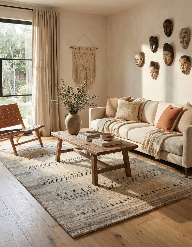 Detail image of 4' x 5' 8  Hand Knotted Gabbeh Wool Rug