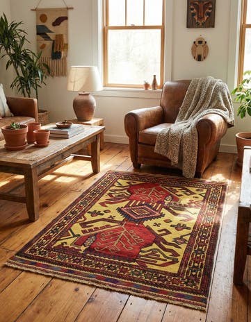 2' 10 x 4' 6 Hand Knotted Sumak Wool Rug