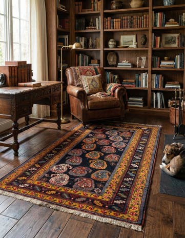 4' x 6' 6 Hand Knotted Ghashghai Persian Rug