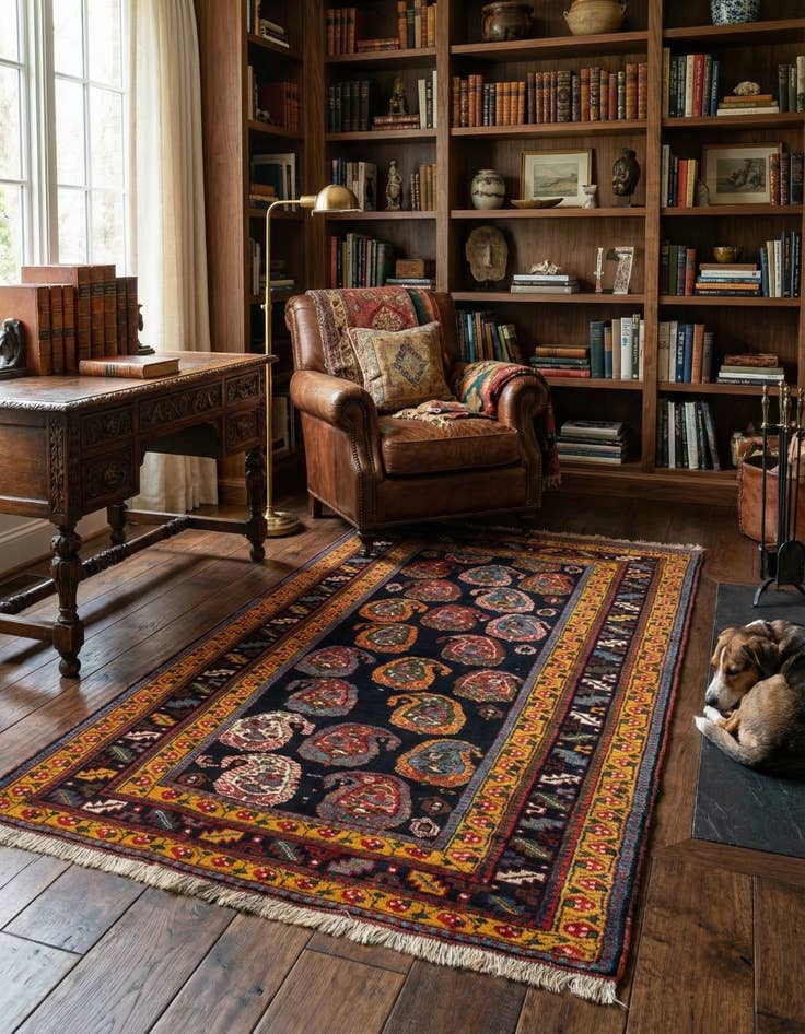 Detail image of  4' x 6' 6  Hand Knotted Ghashghai Persian Rug