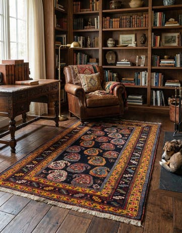 4' x 6' 6 Hand Knotted Ghashghai Persian Rug
