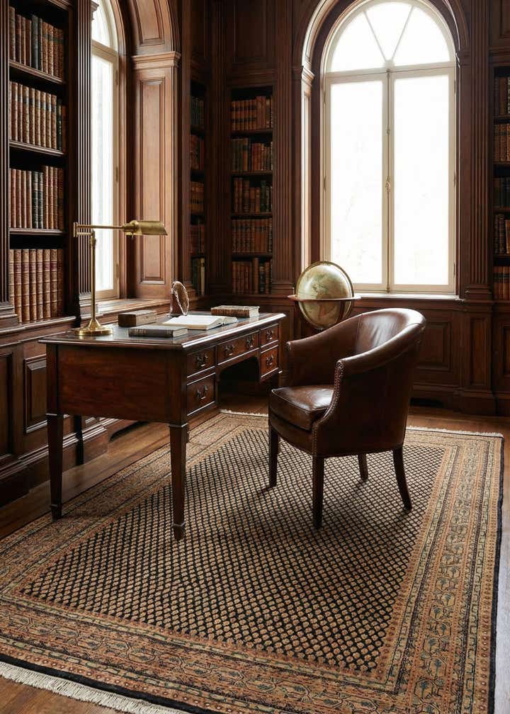 5' 8 x 7' 8 Hand Knotted Mir Wool Rug