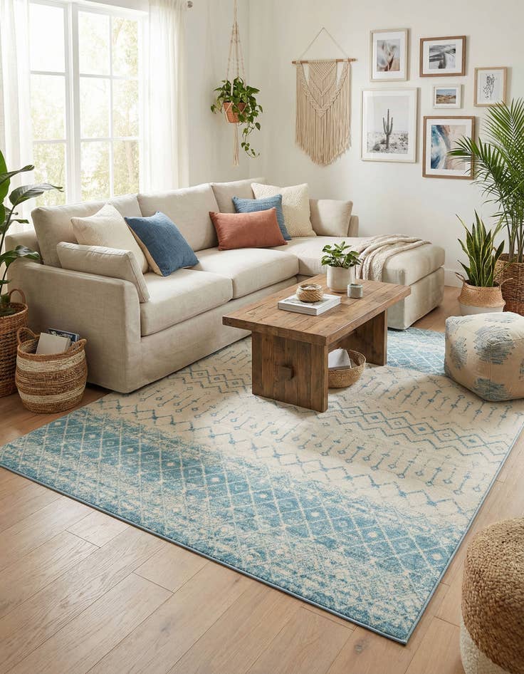 Detail image of  10' 8 x 14' Moroccan Trellis Rug