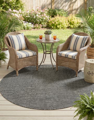 7' 10 x 7' 10 Easy-Clean Jill Zarin Palm Springs Indoor / Outdoor Round Rug