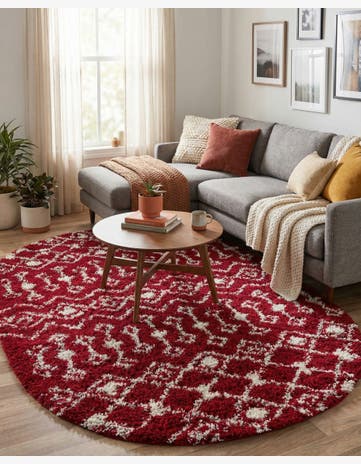 4' x 6' Moroccan Trellis Shag Oval Rug