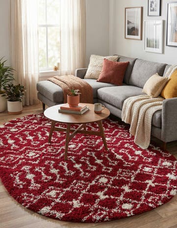 4' x 6' Moroccan Trellis Shag Oval Rug