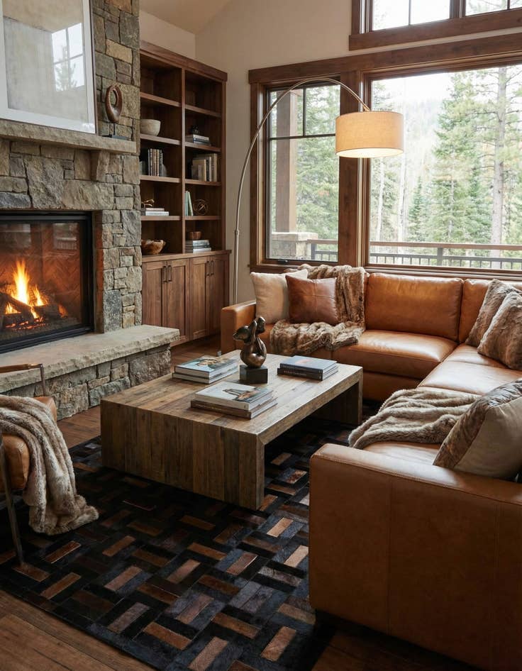 Detail image of  5' 3 x 8' 1 Cowhide - Patchwork Rug