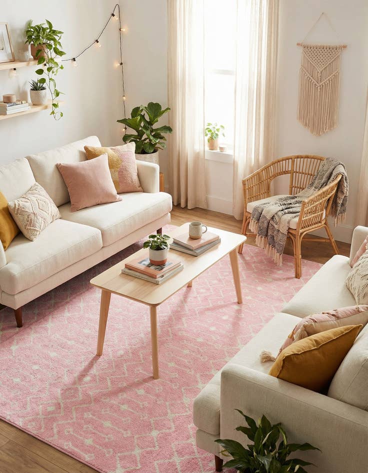 Detail image of 10' x 10' Moroccan Trellis Square Rug