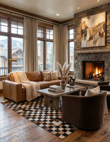 5' x 7' 10 Cowhide Leather Rug