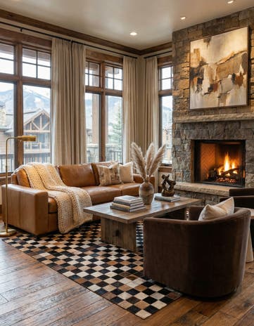 5' x 7' 10 Cowhide Leather Rug