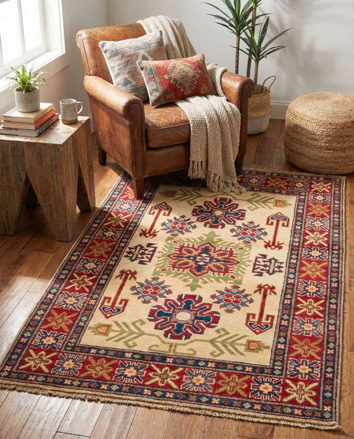 3' 3 x 4' 10 Hand Knotted Kazak Rug