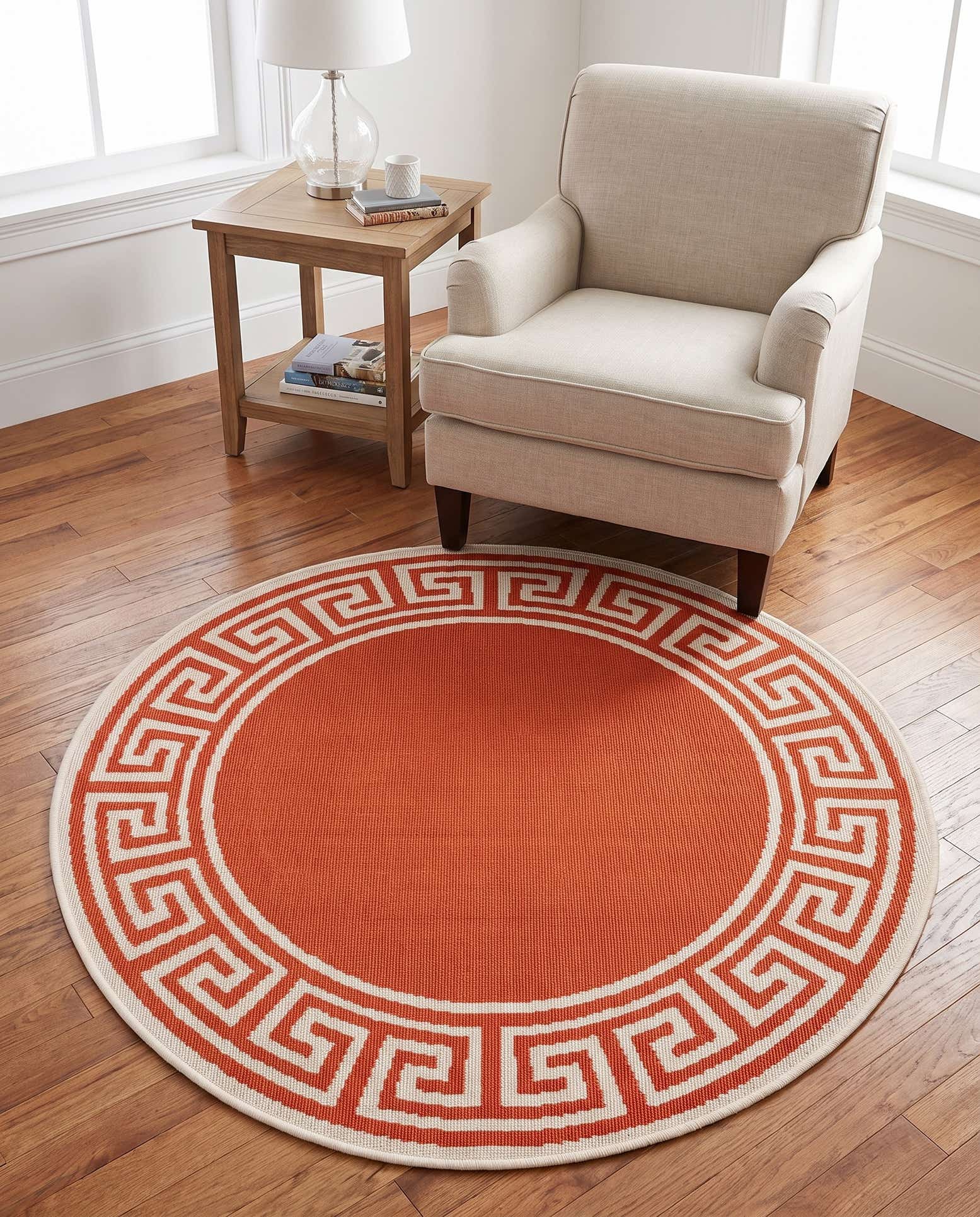 4' x 4' Easy-Clean Coastal Indoor / Outdoor Round Rug