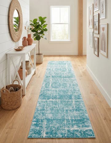 Jill Zarin Turquoise Uptown Lexington Avenue Runner Rug