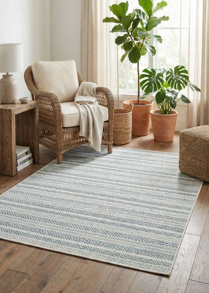 4' x 6' Easy-Clean Ribbon Indoor / Outdoor Rug