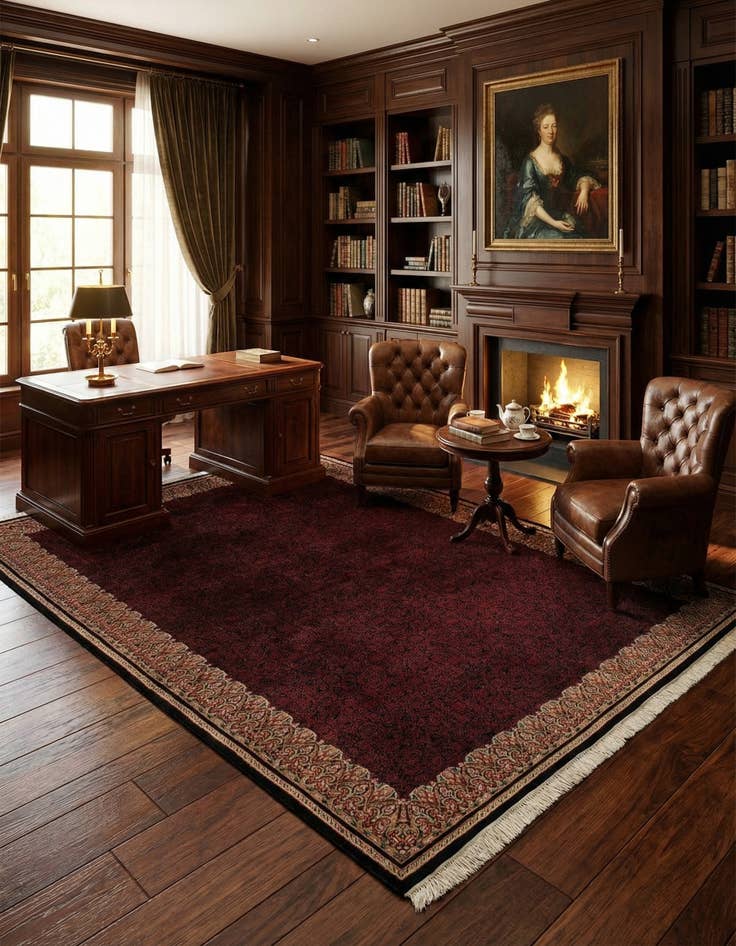 Detail image of  6' 8 x 9' 8  Hand Knotted Mahal Oriental Wool Rug