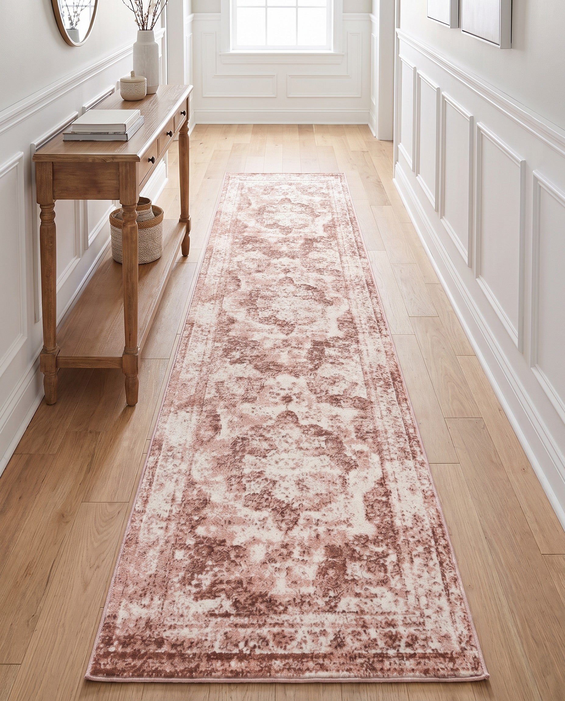 Rose Pink and Ivory Monte Carlo Runner Rug