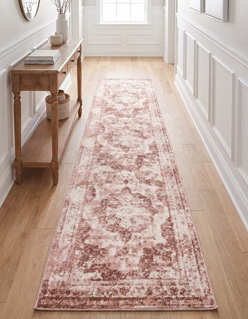 Rose Pink and Ivory Monte Carlo Runner Rug