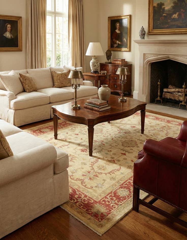 Detail image of  5' 9 x 7' 10  Hand Knotted Peshawar Ziegler Rug