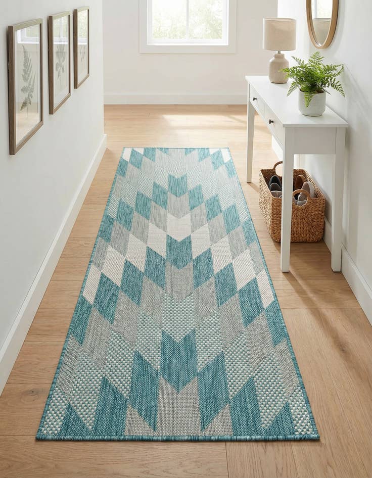 Detail image of 2' x 5' 3  Washable Modern Indoor / Outdoor Runner Rug