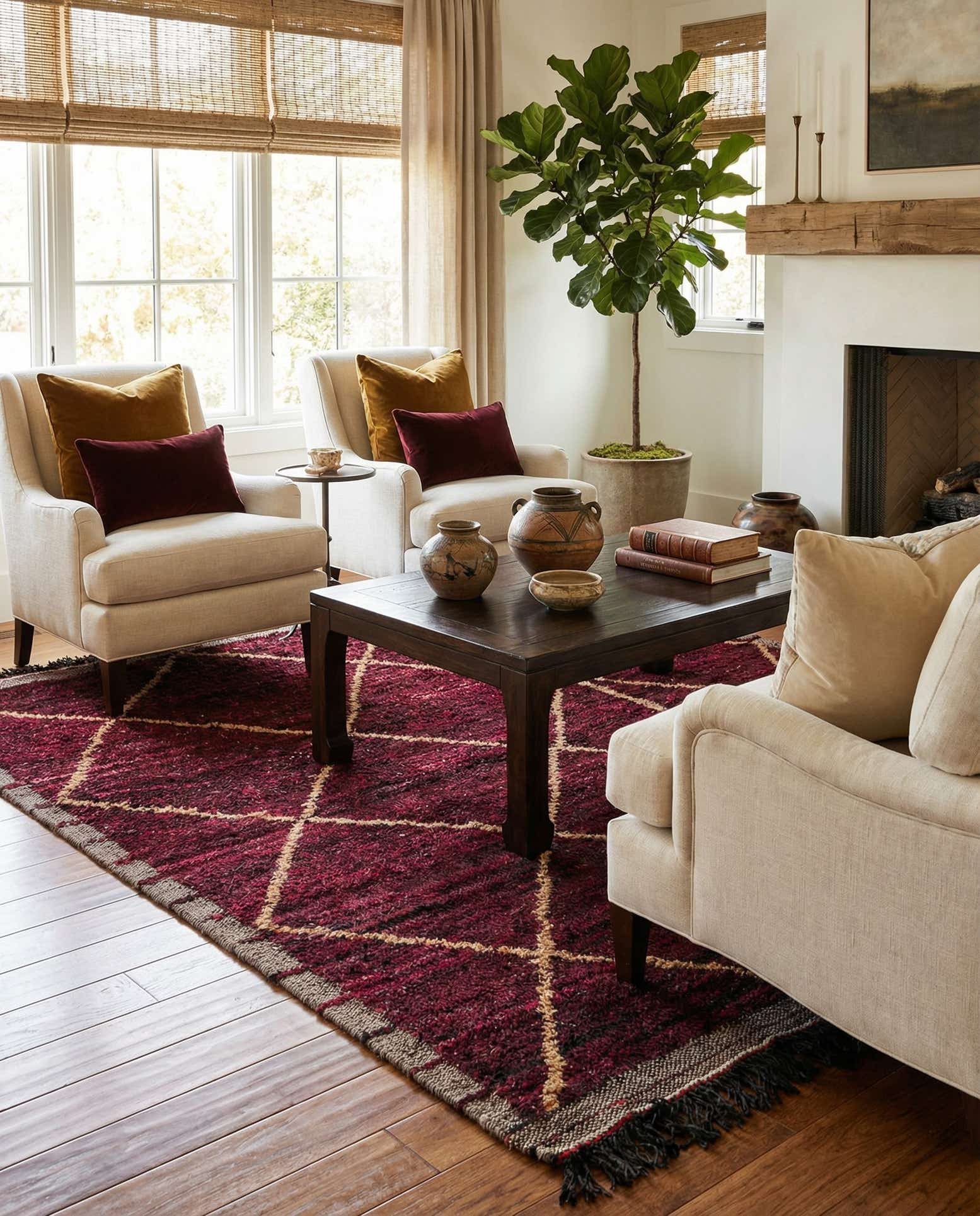 4' 1 x 6' 3 Hand Knotted Moroccan Wool Rug