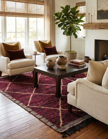 4' 1 x 6' 3 Hand Knotted Moroccan Wool Rug
