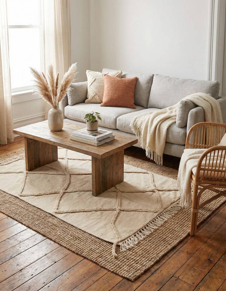 Detail image of 3' 6 x 5'  Hand Knotted Moroccan Wool Rug