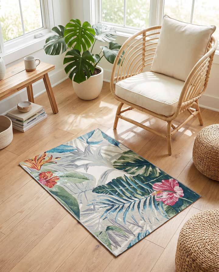 2' x 3' Easy-Clean Botanical Indoor / Outdoor Rug