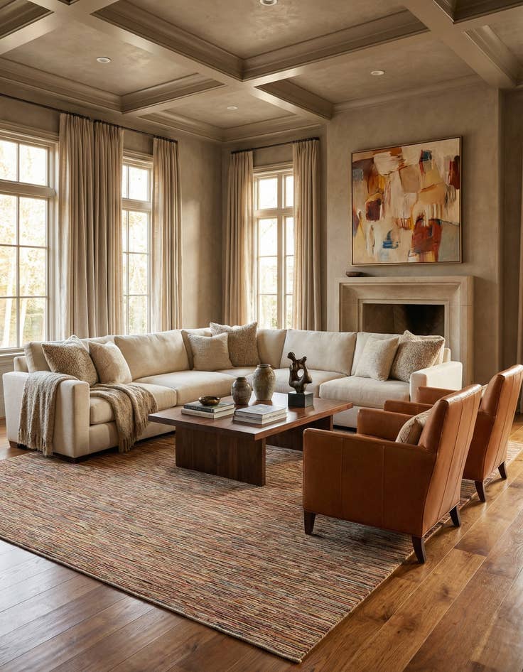 Detail image of 9' 11 x 12' 11  Hand Knotted Modern Ziegler Wool Rug