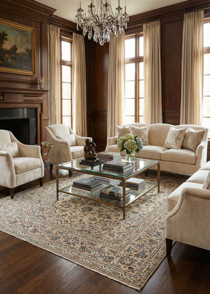 6' 6 x 9' 7 Kashan Wool Rug