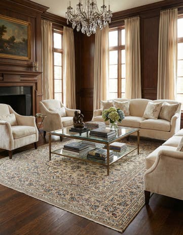 6' 6 x 9' 7 Kashan Wool Rug