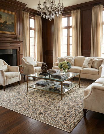 6' 6 x 9' 7 Kashan Wool Rug