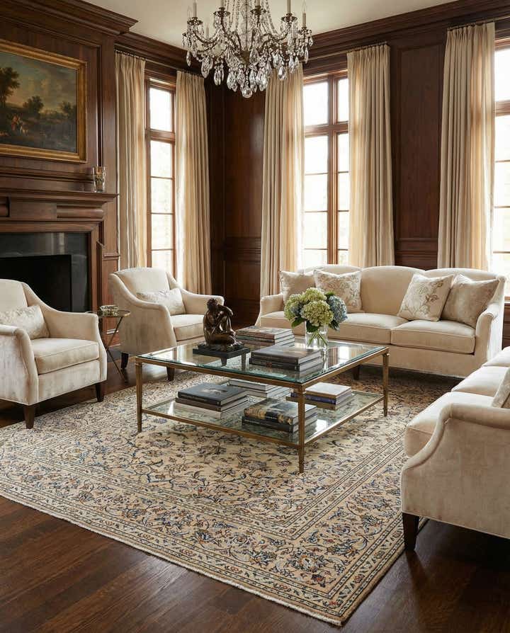 6' 6 x 9' 7 Kashan Wool Rug